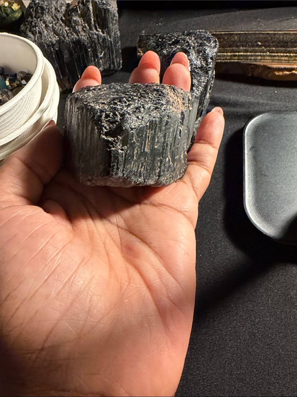 Raw Black Tourmaline Chunk - Deep Black Crystal